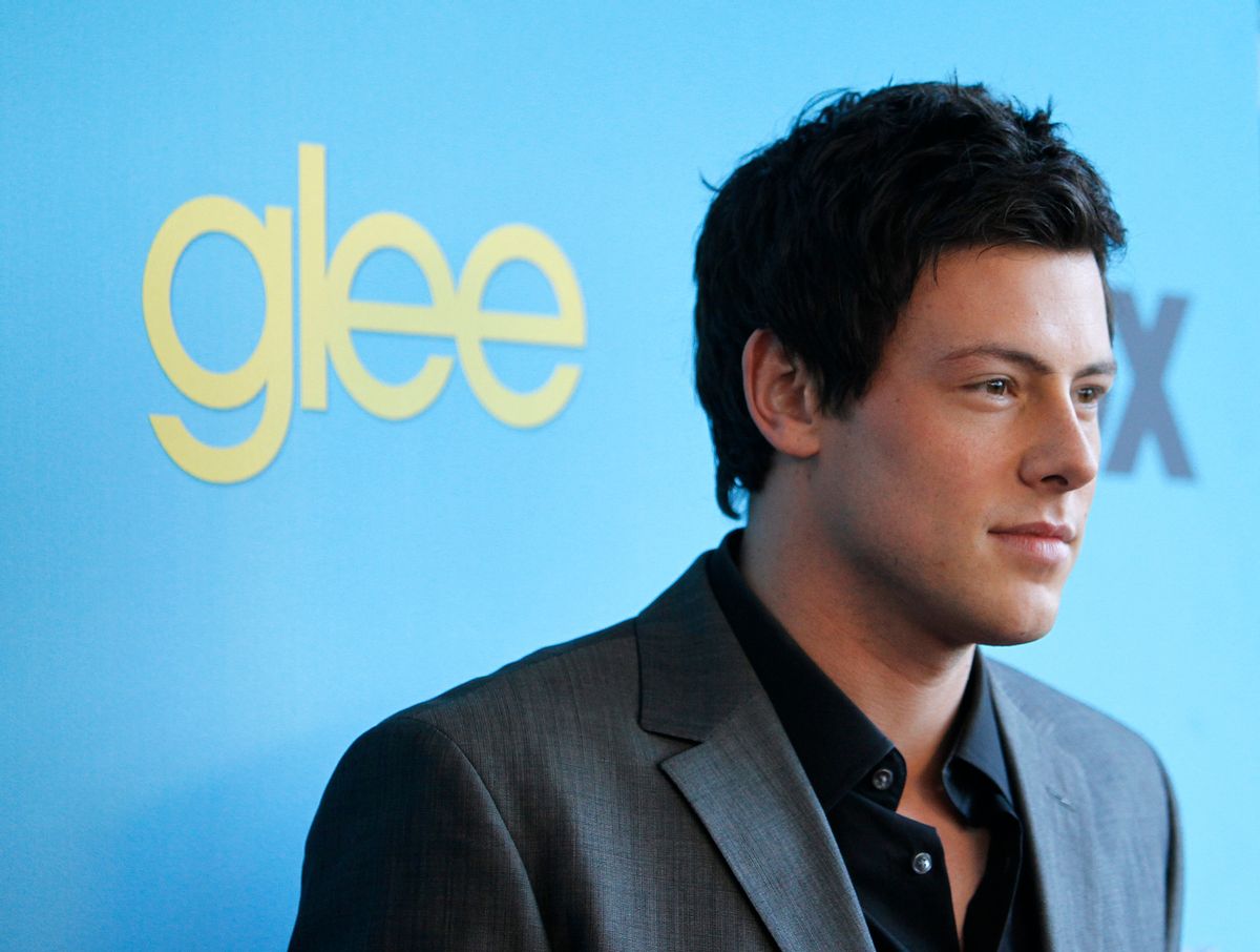 Cast member Cory Monteith poses at a 2010 party to celebrate the premiere of the second season of the television series "Glee" in Los Angeles.     (Reuters/Mario Anzuoni)