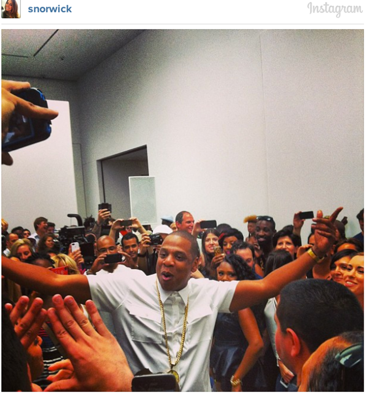  Jay-Z films video for "Picasso Baby" at Pace Gallery in NYC  (Instagram)