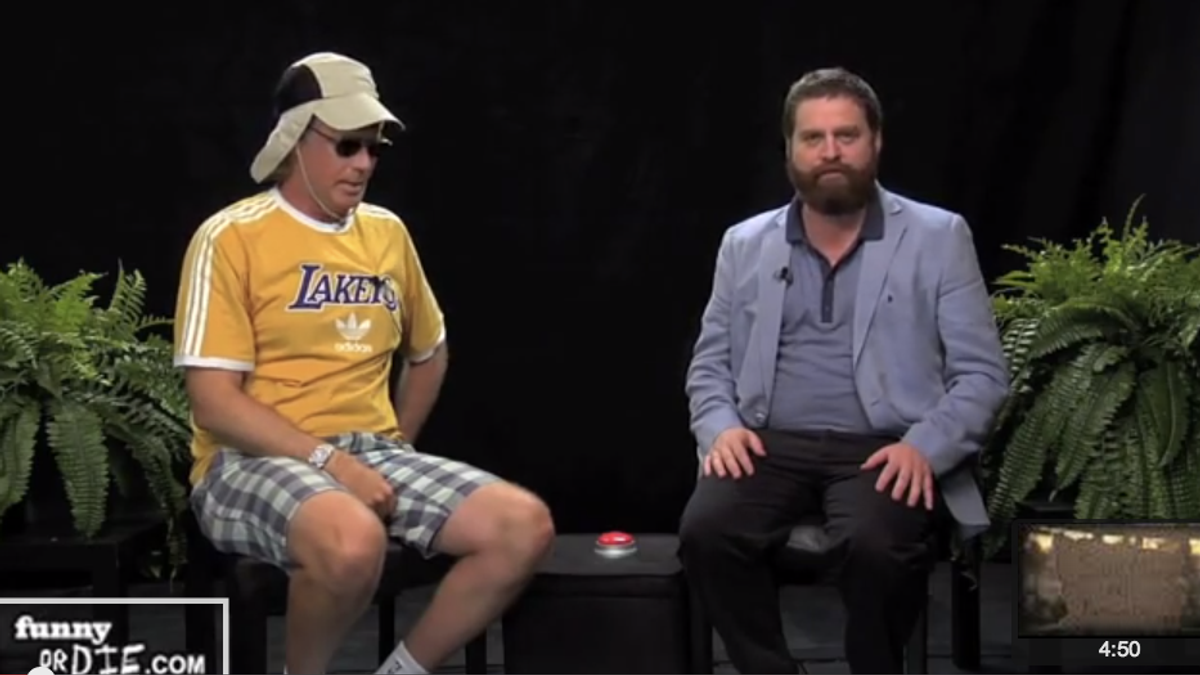  Funny or Die co-founder Will Ferrell and Zach Galifinakis on Funny Or Die's "Between Two Ferns" (Screenshot, YouTube)