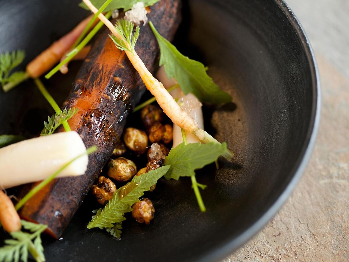 Ash roasted carrot at the Restaurant at Meadowood    (The Restaurant at Meadowood)