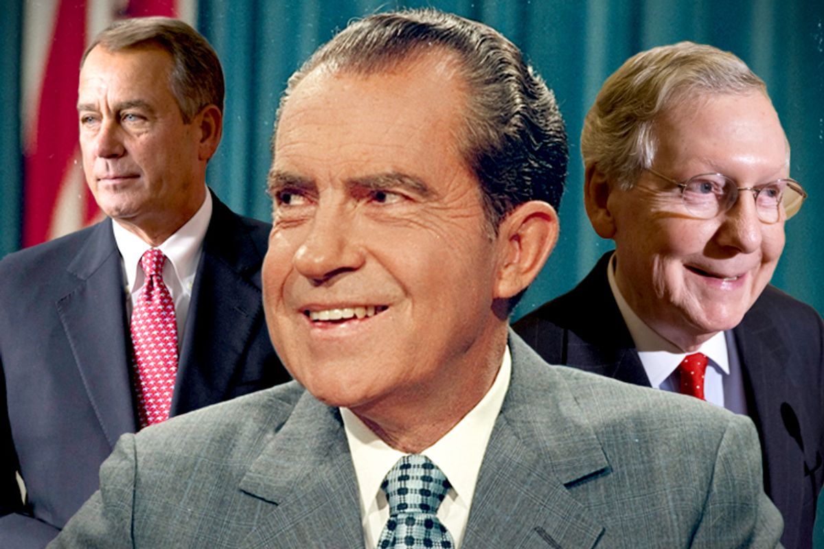 Richard Nixon, John Boehner, Mitch McConnell                                                                    (AP/J. Scott Applewhite)