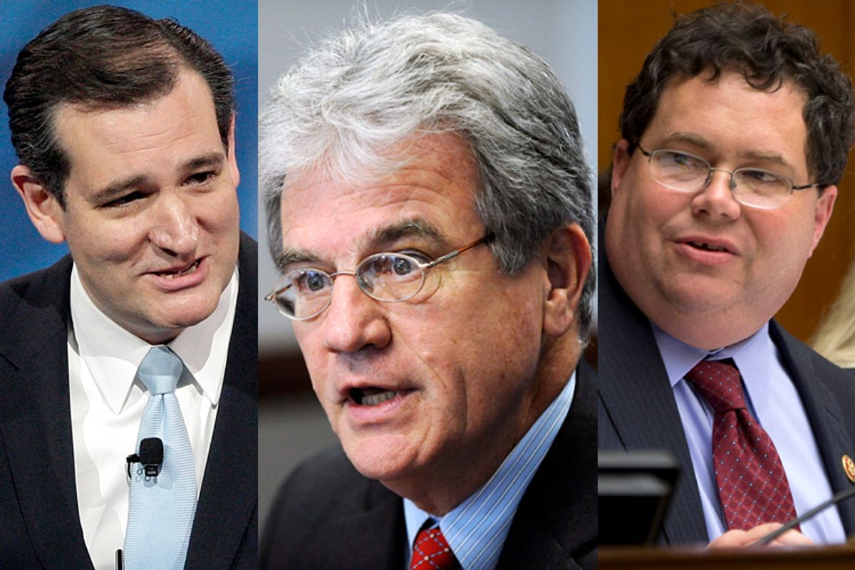 Ted Cruz, Tom Coburn, Blake Farenthold                              (Reuters/Jonathan Ernst/AP/Jacquelyn Martin)