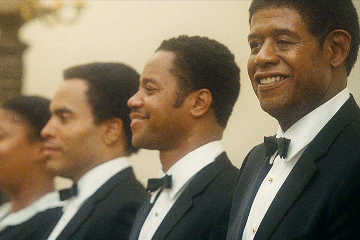 Lenny Kravitz, Cuba Gooding Jr., and Forest Whitaker in "The Butler"  