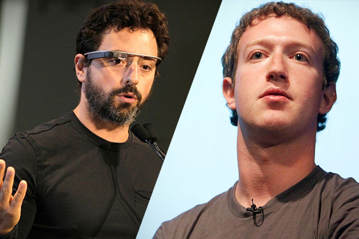 Sergey Brin, Mark Zuckerberg         (AP/Eric Risberg/Jeff Chiu)
