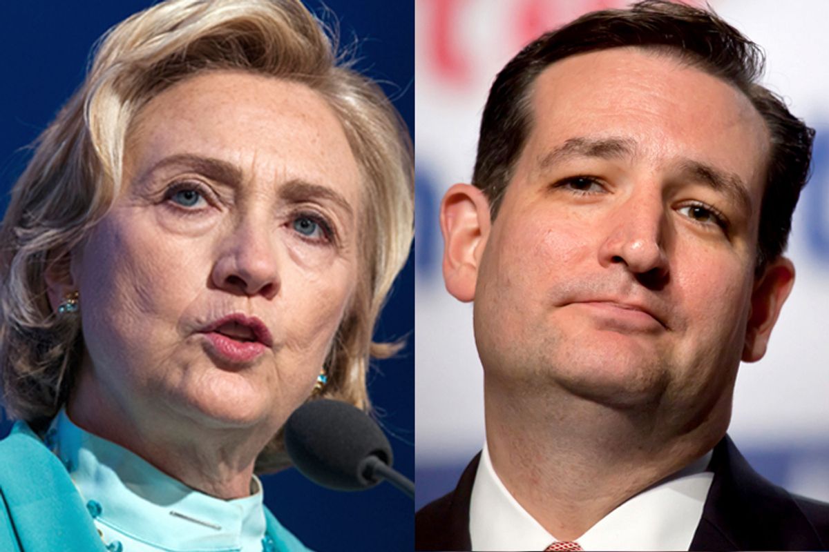  Hillary Clinton, Ted Cruz            (Reuters/Lucas Jackson/Jeff Malet, maletphoto.com)