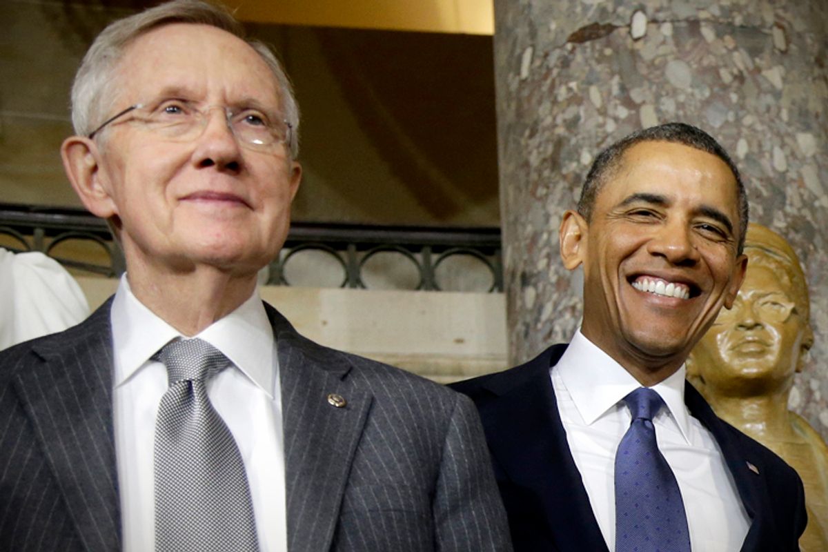Harry Reid, Barack Obama                  (AP/Charles Dharapak)