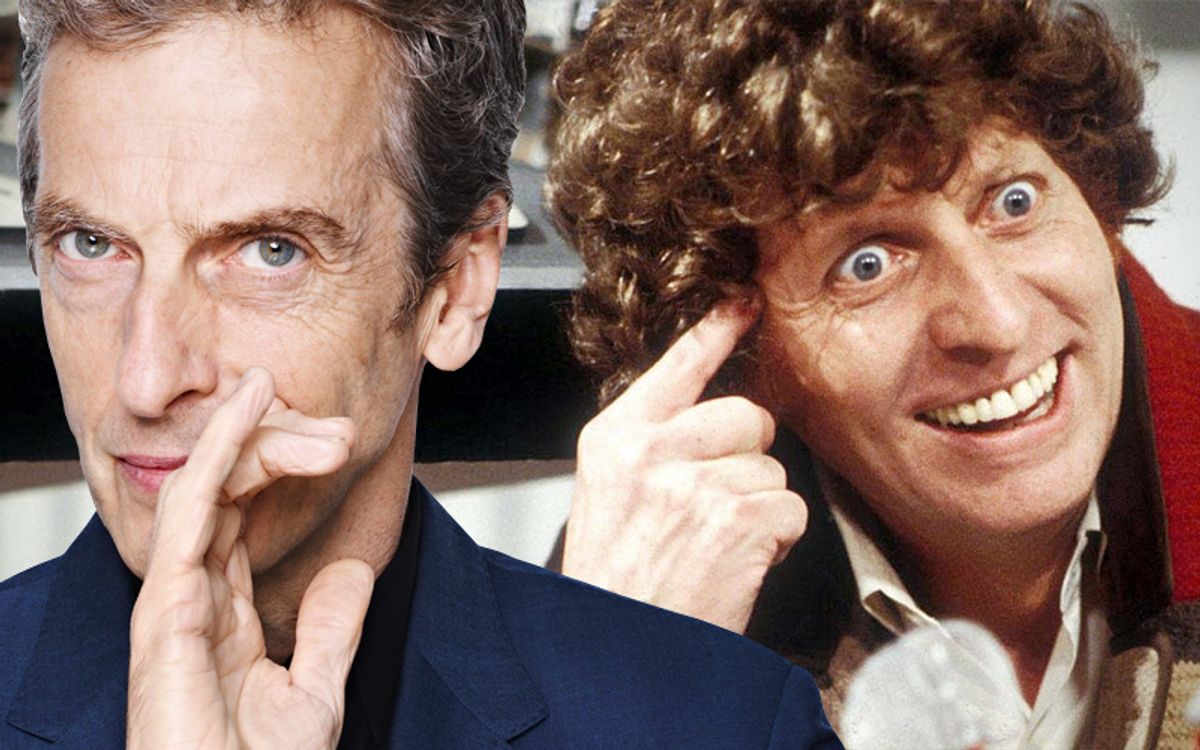 Peter Capaldi, Tom Baker as Doctor Who.           (BBC)