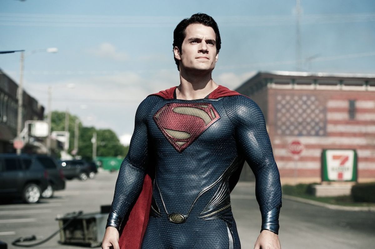 This film publicity image released by Warner Bros. Pictures shows Henry Cavill as Superman in "Man of Steel." (AP Photo/Warner Bros. Pictures, Clay Enos)   (Clay Enos)