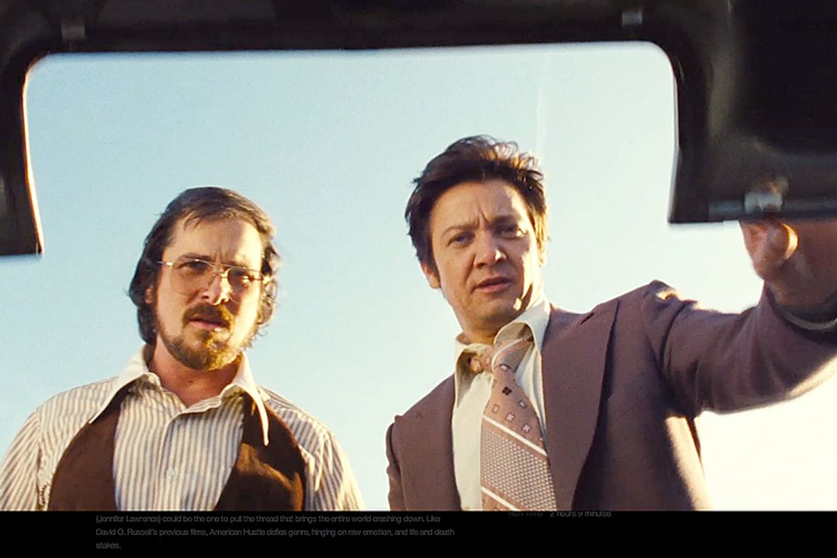 Christian Bal and, Jeremy Renner in "American Hustle"  