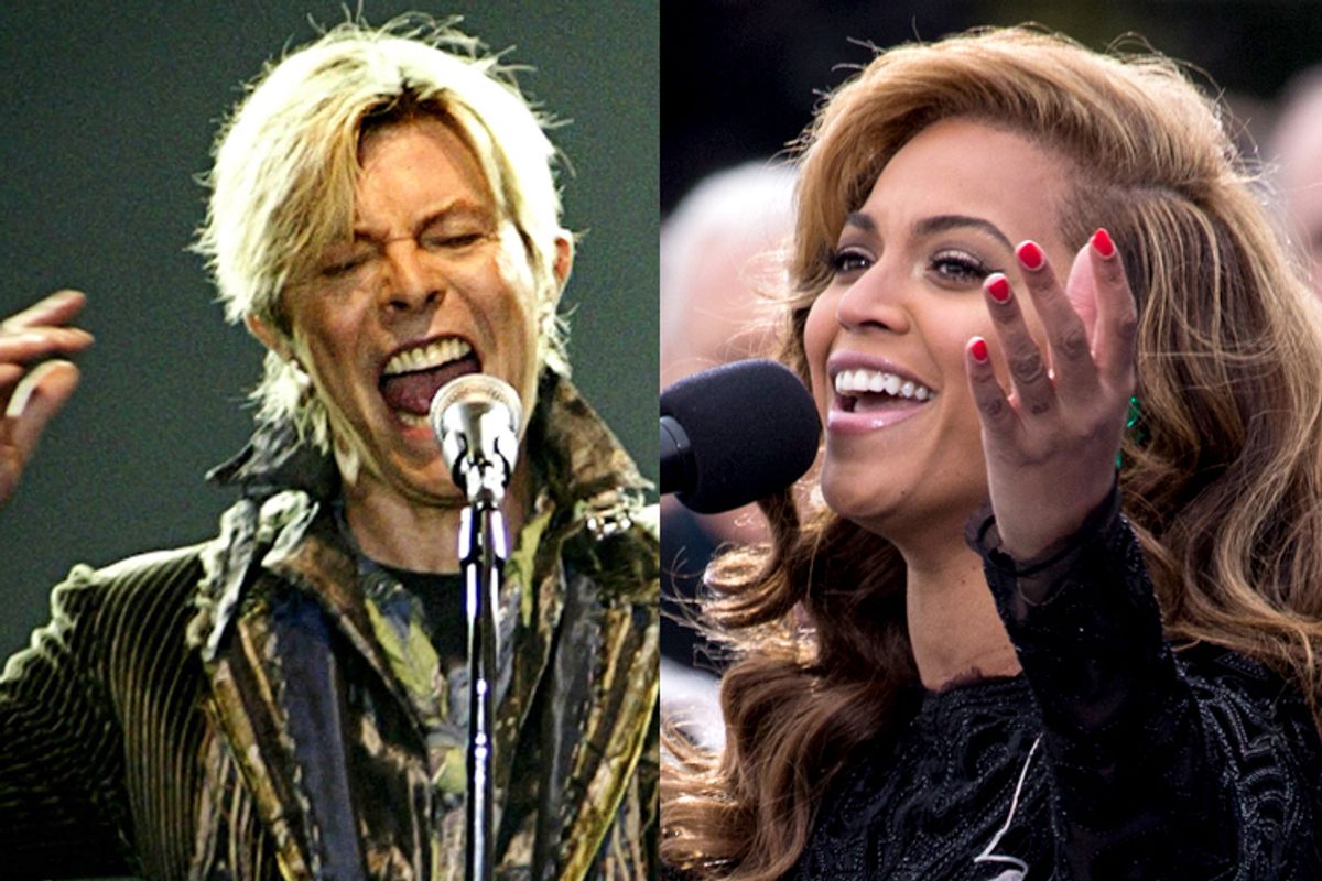 David Bowie, Beyonce          (Reuters/David W Cerny/Jeff Malet, maletphoto.com)
