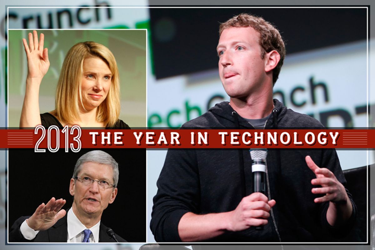 Clockwise from top left: Marissa Mayer, Mark Zuckerberg, Tim Cook    (Reuters/Stephen Lam/Jason Reed/Salon)