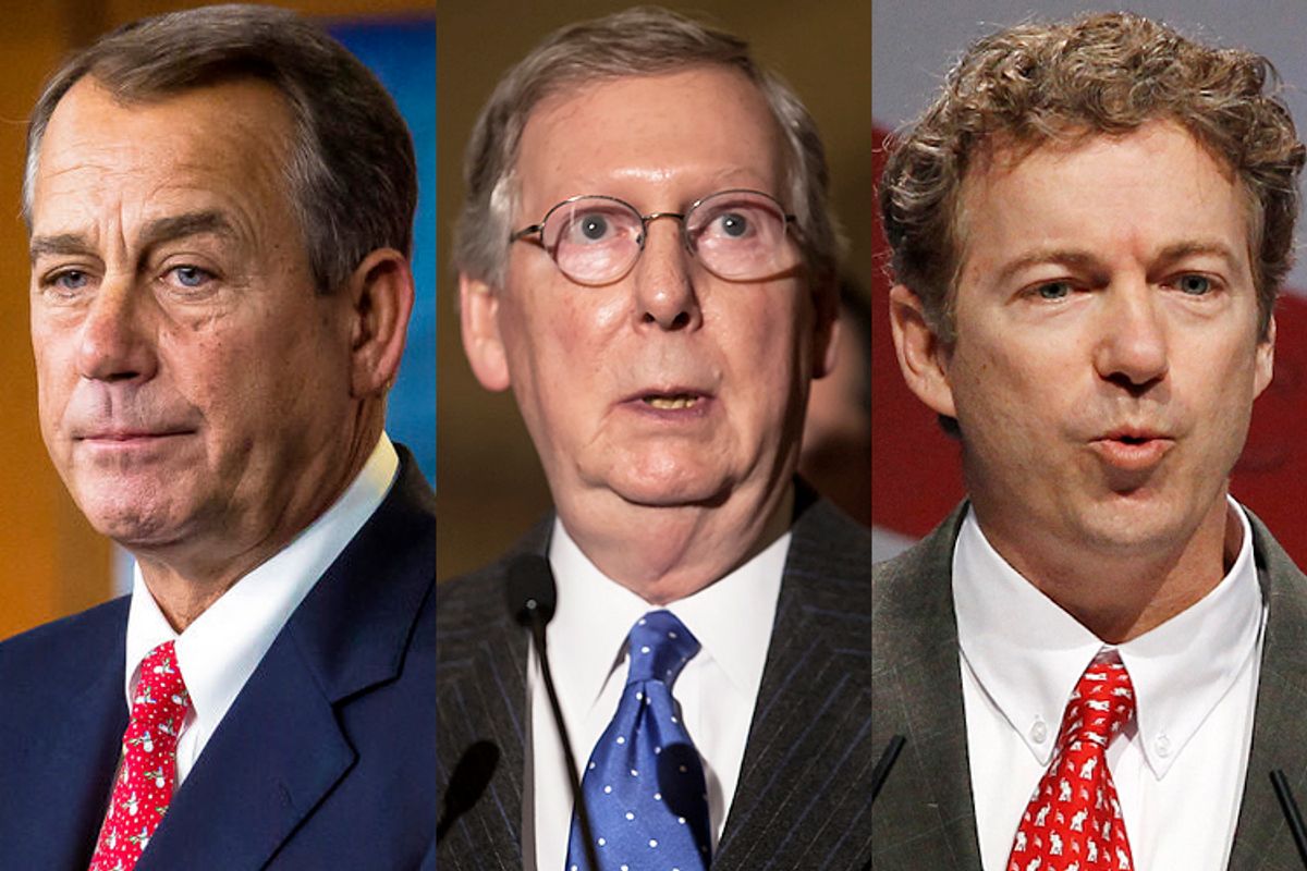 John Boehner, Mitch McConnell, Rand Paul                                                                            (Jeff Malet, maletphoto.com/AP/Alex Brandon)