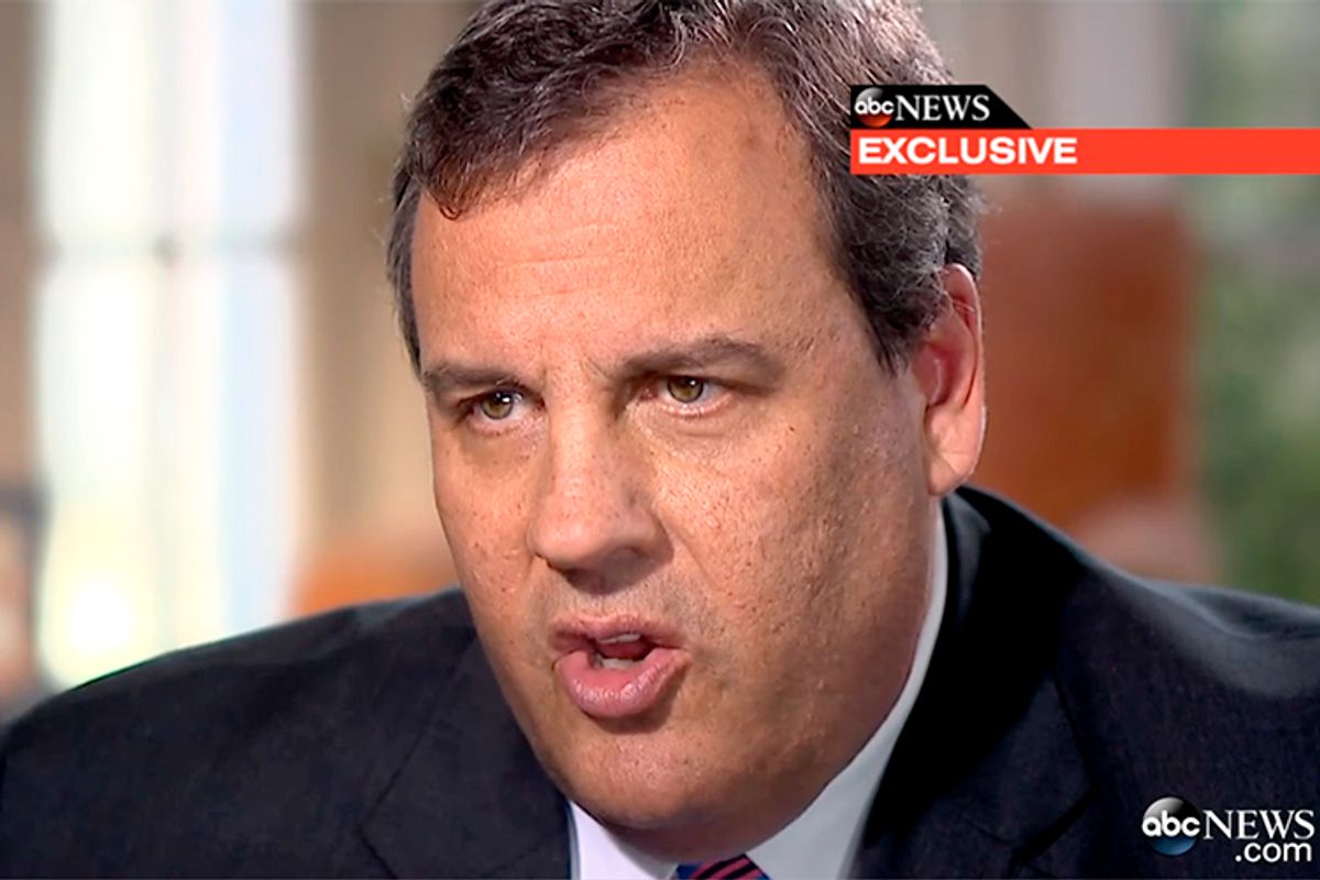 Chris Christie during an interview with Diane Sawyer, March 27, 2014.                                             (ABC News)