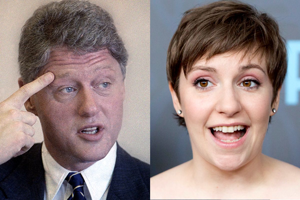 Bill Clinton, Lena Dunham       (AP/Charles Rex Arbogast/Reuters/Andrew Kelly)