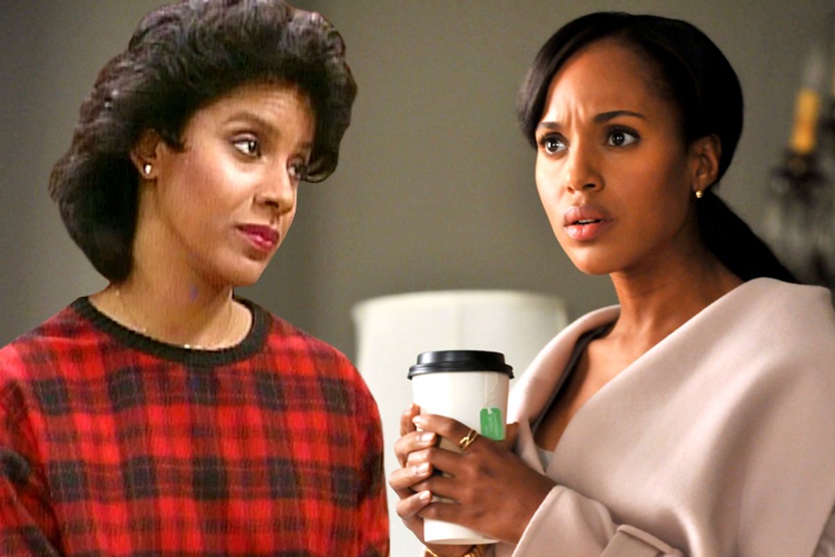 Phylicia Rashad in "The Cosby Show," Kerry Washington in "Scandal"      (NBC/ABC)