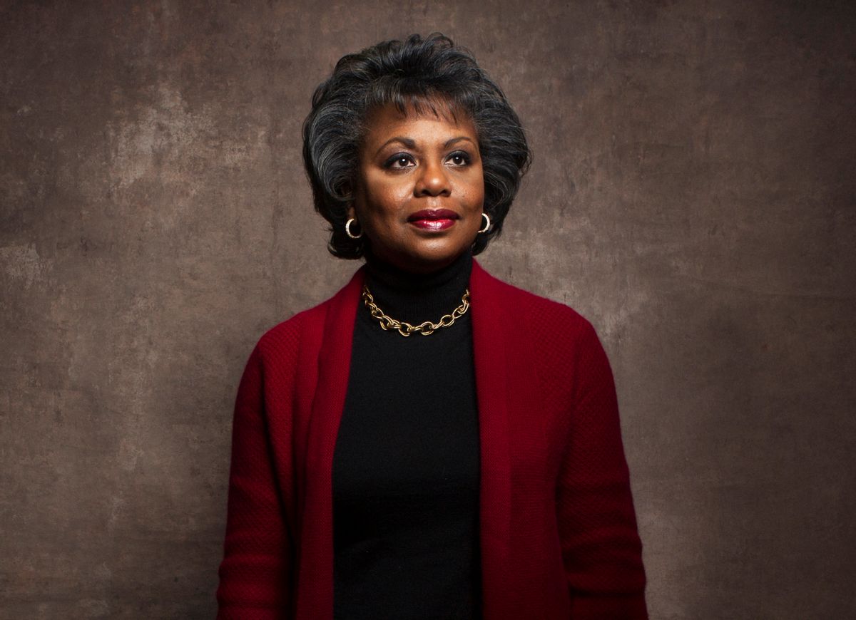 FILE - This Jan. 18, 2013 file photo shows Anita Hill during the Sundance Film Festival in Park City, Utah. Hill made national headlines in 1991 when she testified that then-Supreme Court nominee Clarence Thomas had sexually harassed her. Now, more than 20 years later, director Freida Mock explores Hill's landmark testimony and the resulting social and political changes in the documentary "Anita." (Photo by Victorial Will/Invision/AP, File) (Victoria Will/invision/ap)