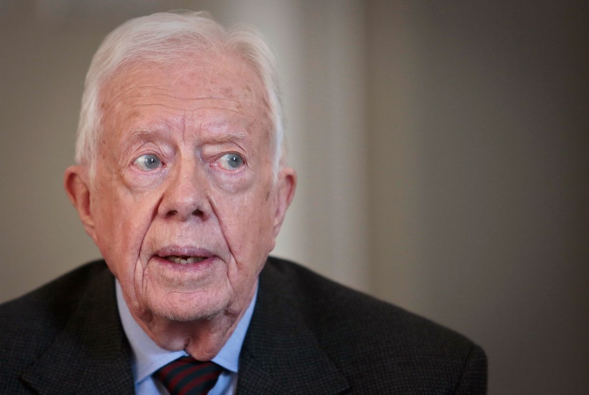 Former U.S. President Jimmy Carter  speaks during an interview on Monday March 24, 2014 in New York.  (AP Photo/Bebeto Matthews)  (AP)