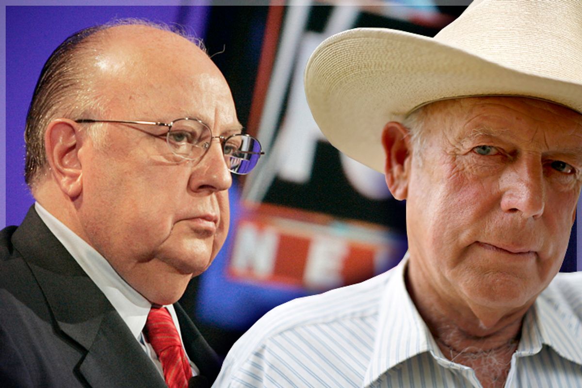 Roger Ailes, Cliven Bundy      (Reuters/Fred Prouser/Jim Urquhart/photo collage by Salon)