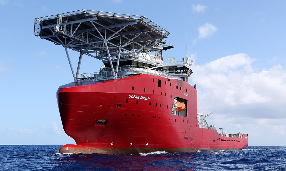 In this April 4, 2014, photo provided by the Australian Defence Force, the Australian Defence vessel Ocean Shield tows a pinger locator in the first search for the missing flight data recorder and cockpit voice recorder in the southern Indian Ocean. Ocean Shield, which is carrying high-tech sound detectors from the U.S. Navy, was investigating a sound it picked up. (AP Photo/ADF, LEUT Kelly Lunt, HO) EDITORIAL USE ONLY     (Leut Kelly Lunt)
