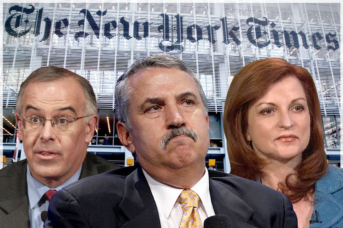 David Brooks, Thomas Friedman, Maureen Dowd              (AP/Nam Y. Huh/Reuters/Lucas Jackson/NBC News/Salon)