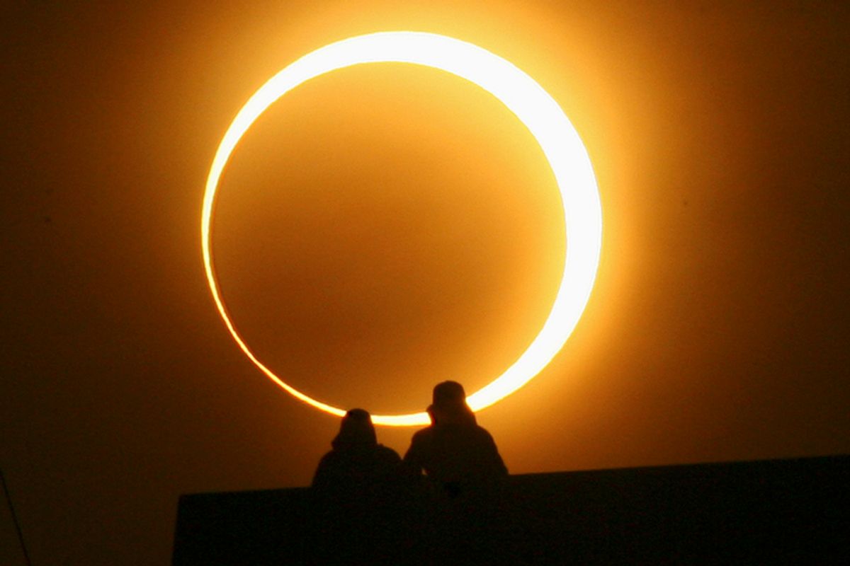 An annular solar eclipse in Zhengzhou, Henan province, January 15, 2010.         (Reuters/Donald Chan)