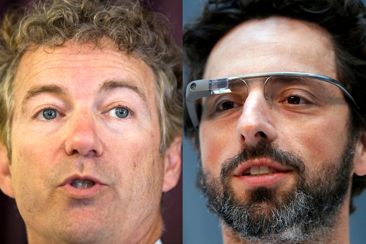 Rand Paul, Sergey Brin    (Reuters/Lucas Jackson/Robert Galbraith)