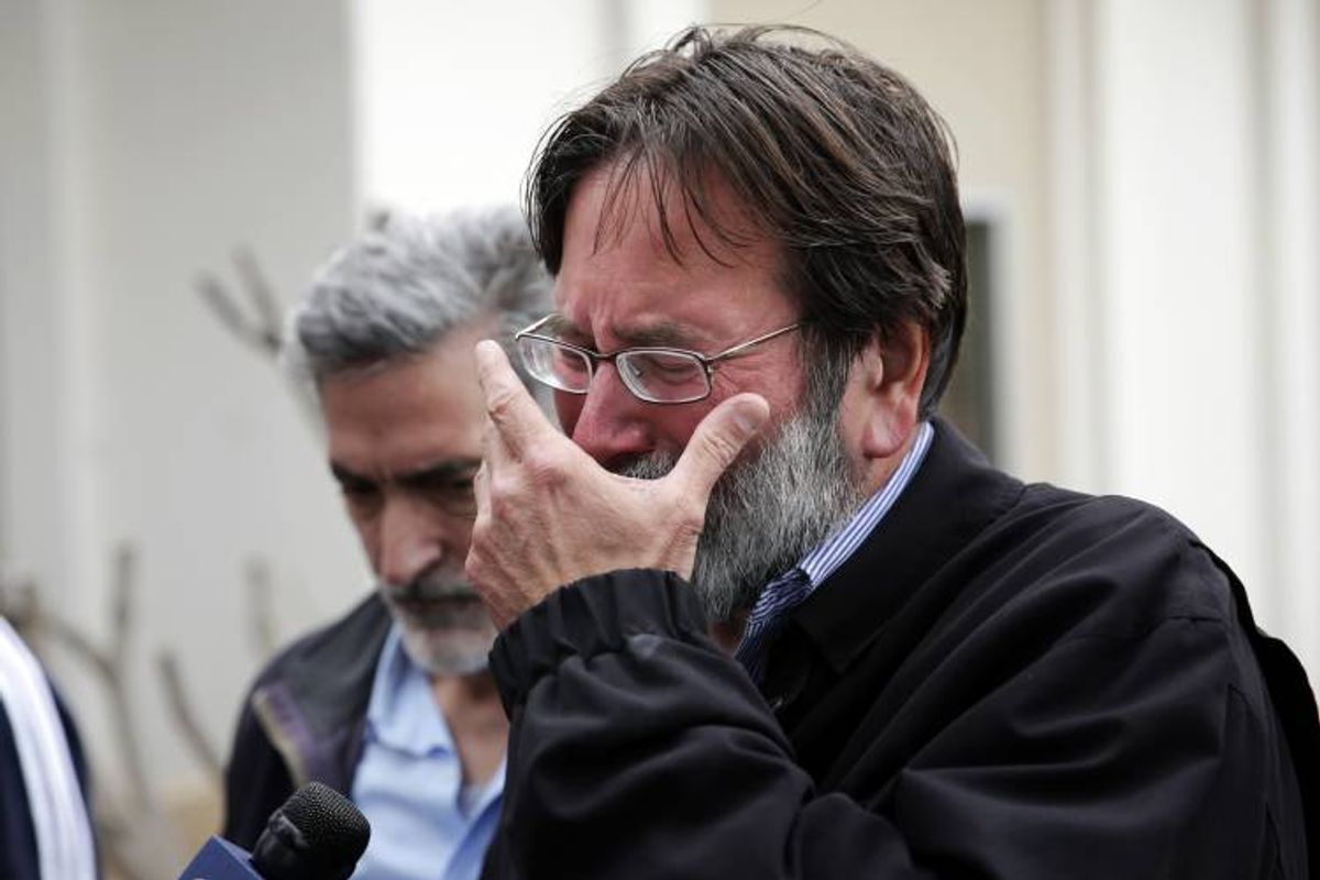 Richard Martinez who says his son Christopher Martinez was killed in Friday night's mass shooting that took place in Isla Vista, Calif.       (AP Photo/Jae C. Hong)