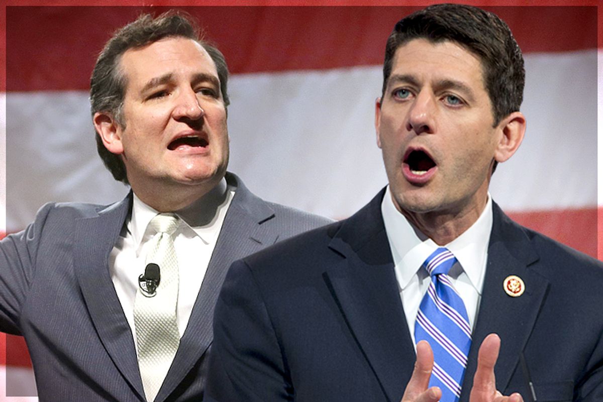Ted Cruz, Paul Ryan               (AP/Rick Bowmer/Manuel Balce Ceneta/Photo collage by Salon)