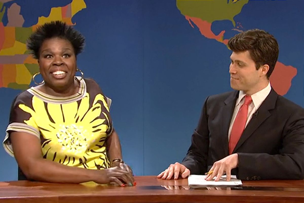 Leslie Jones, Colin Jost on "Saturday Night Live"     (NBC)