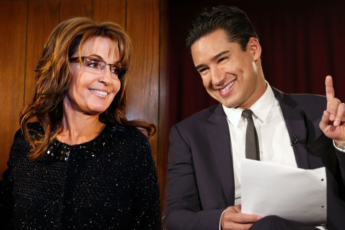 Sarah Palin, Mario Lopez           (Reuters/Chris Keane/AP/Matt Sayles/photo collage by Salon)