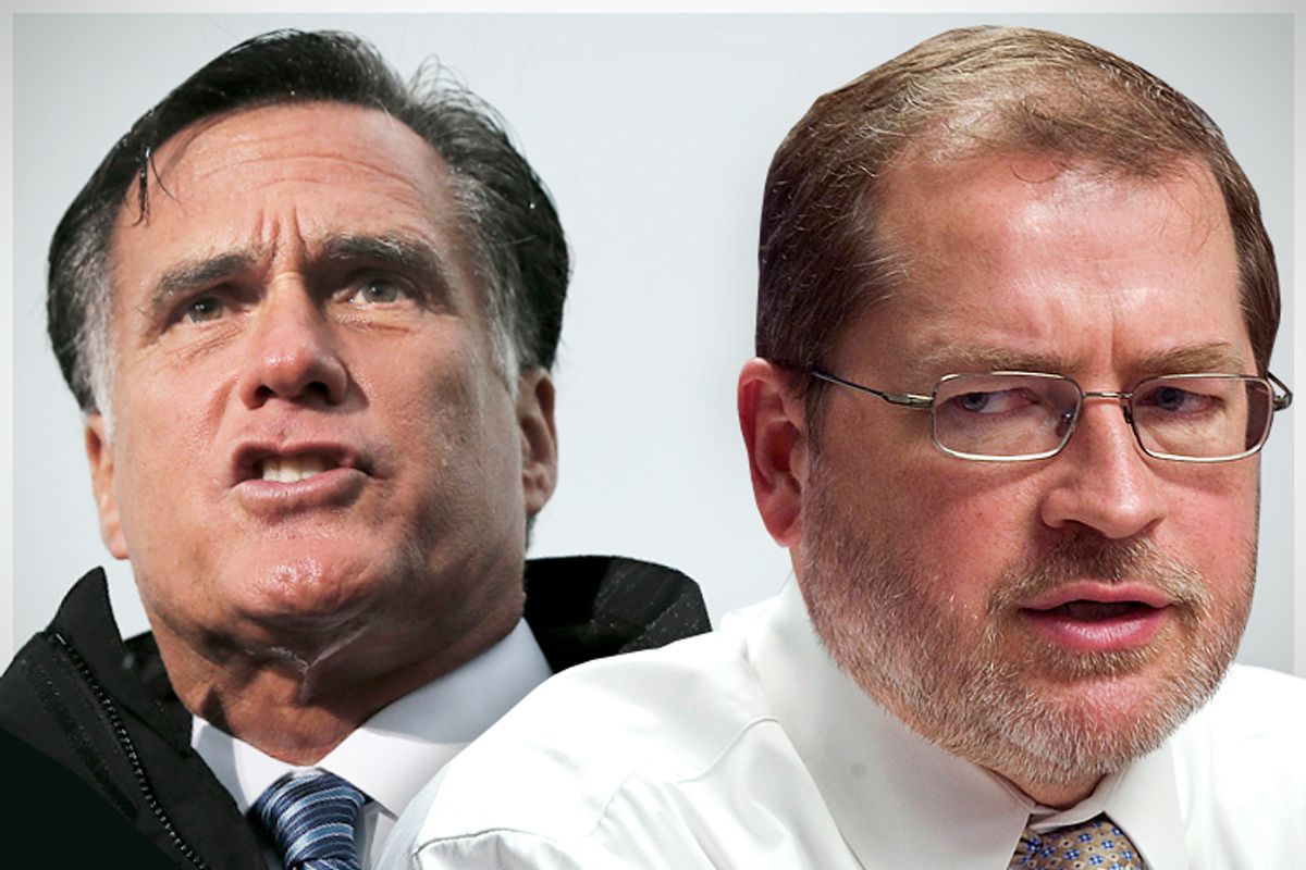 Mitt Romney, Grover Norquist               (Reuters/Shannon Stapleton/Jonathan Ernst/Photo collage by Salon)