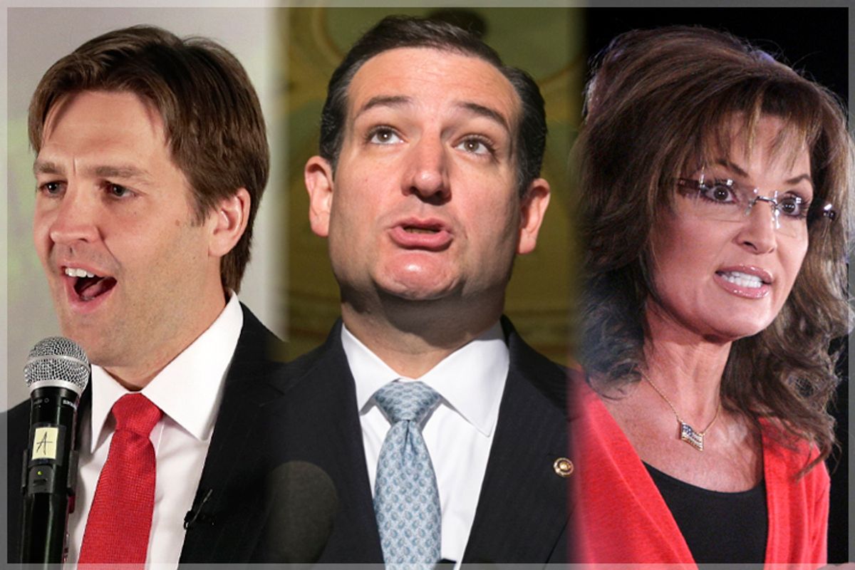 Ben Sasse, Ted Cruz, Sarah Palin                (AP/Reuters/Kevin Lamarque/Jonathan Ernst)