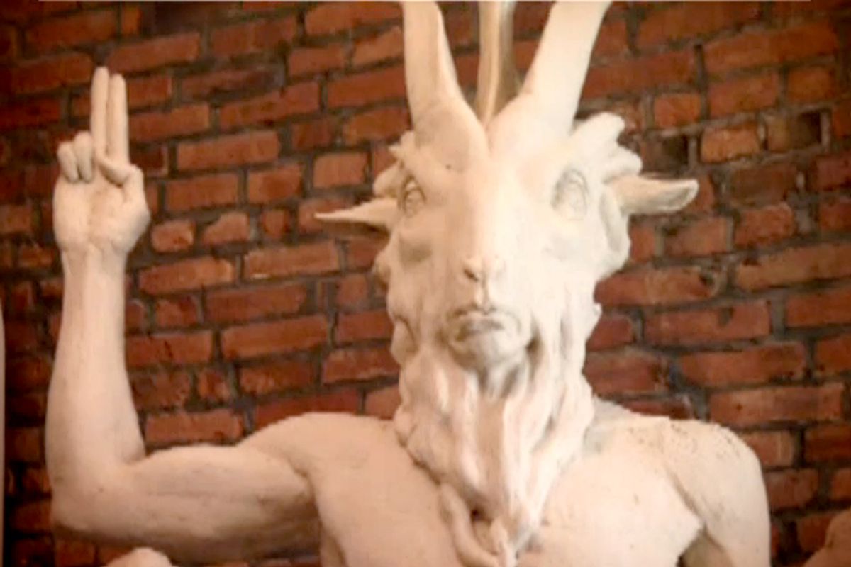 Sculpture created by the Satanic Temple               (MSNBC)