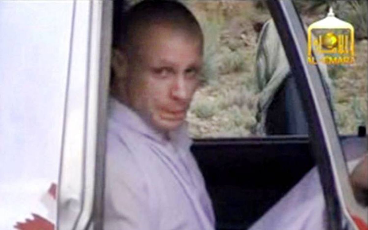 In this image taken from video obtained from Voice Of Jihad Website, which has been authenticated based on its contents and other AP reporting, Sgt. Bowe Bergdahl sits in a vehicle guarded by the Taliban in eastern Afghanistan  (AP Photo/Voice Of Jihad Website via AP video)