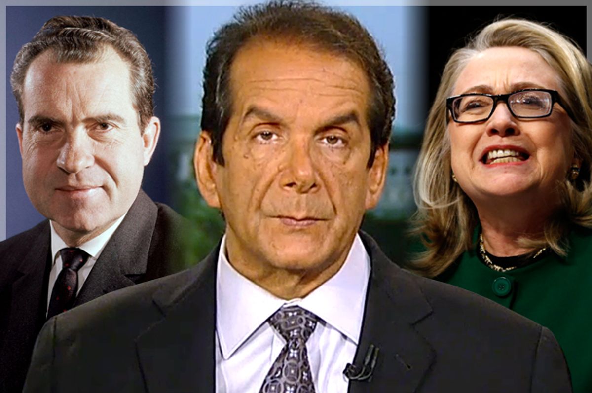 Richard Nixon, Charles Krauthammer, Hillary Clinton              (AP/Fox News/Reuters/Jason Reed/Salon)