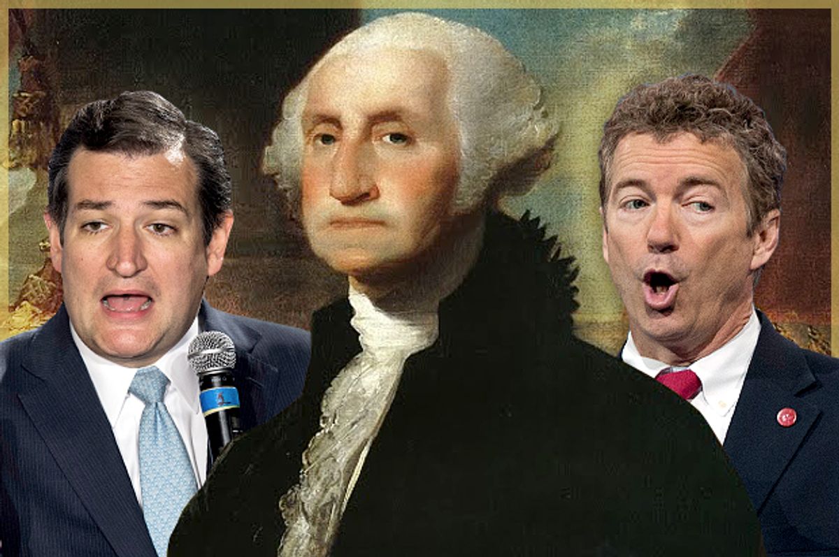 Ted Cruz, George Washington, Rand Paul                   (Reuters/Lucas Jackson/Wikimedia/AP/Manuel Balce Ceneta/Salon)