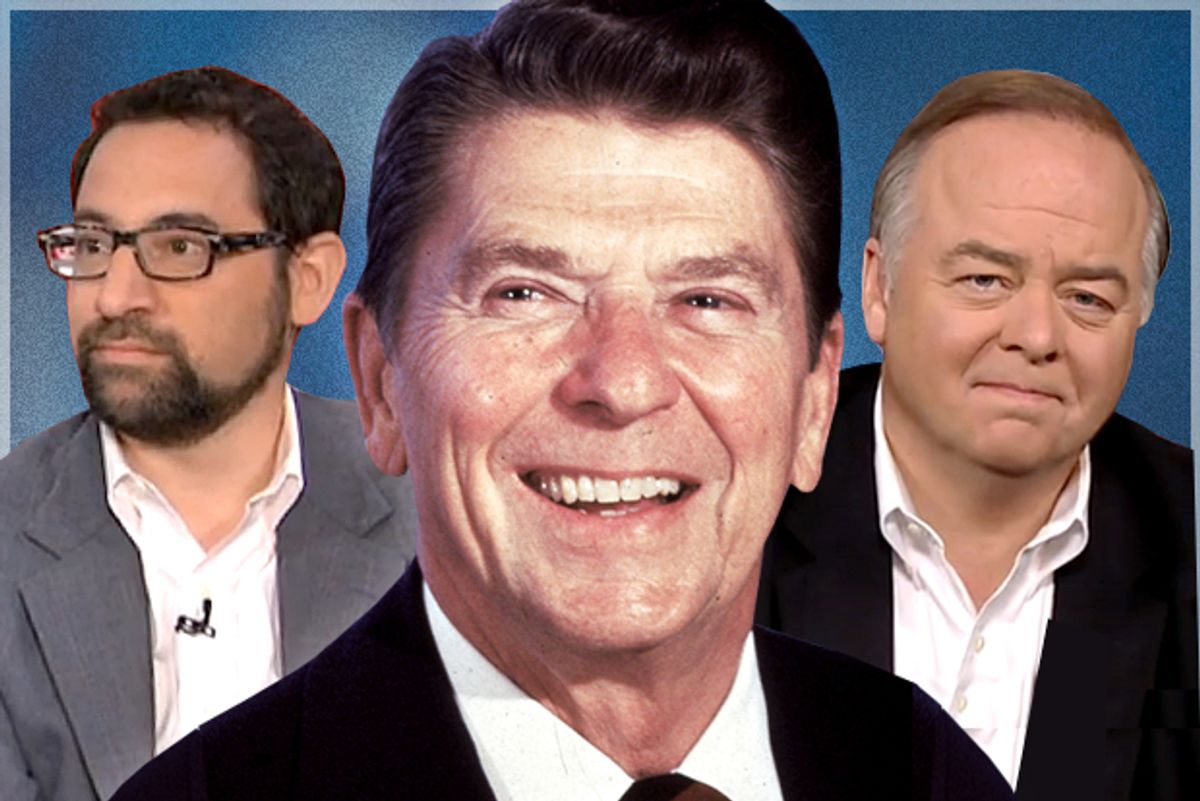 Rick Perlstein, Ronald Reagan, Craig Shirley           (MANBC/AP/C-Span/Salon)