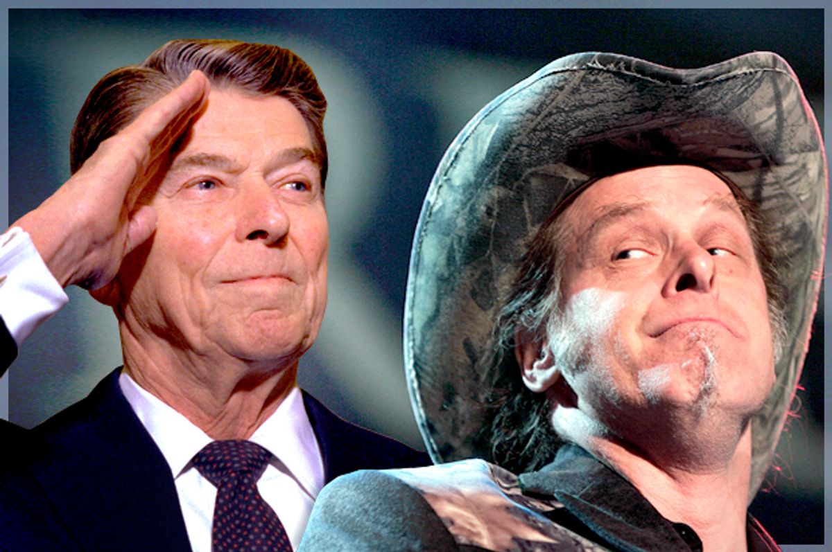Ronald Reagan, Ted Nugent              (AP/Morry Gash/Photo montage by Salon)