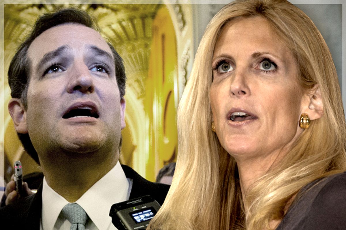 Ted Cruz, Ann Coulter                     (Reuters/Jason Reed/Jeff Malet, maletphoto.com/photo montage by Salon)