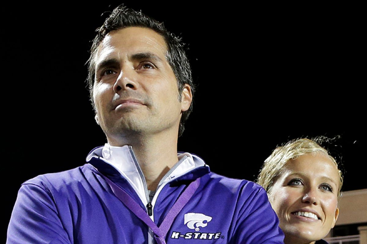Greg Orman and his wife Sybil     (AP/Charlie Riedel)