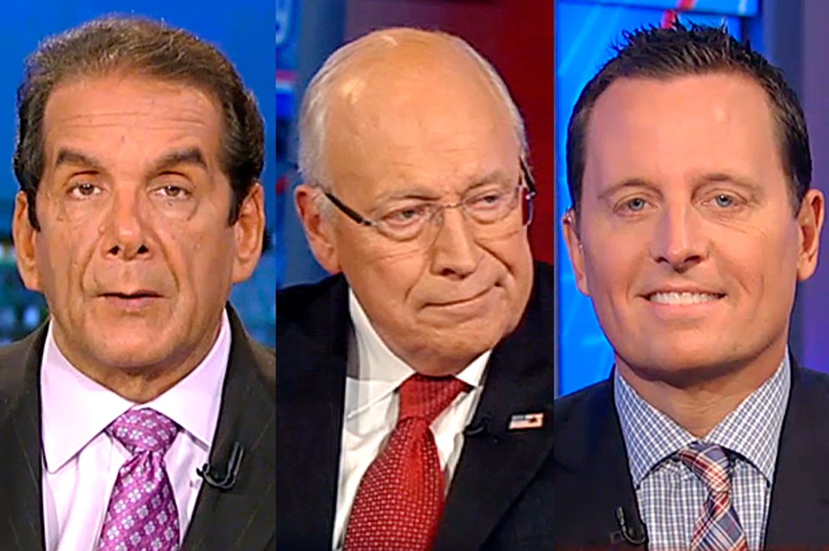 Charles Krauthammer, Dick Cheney, Richard Grenell              (Fox News)