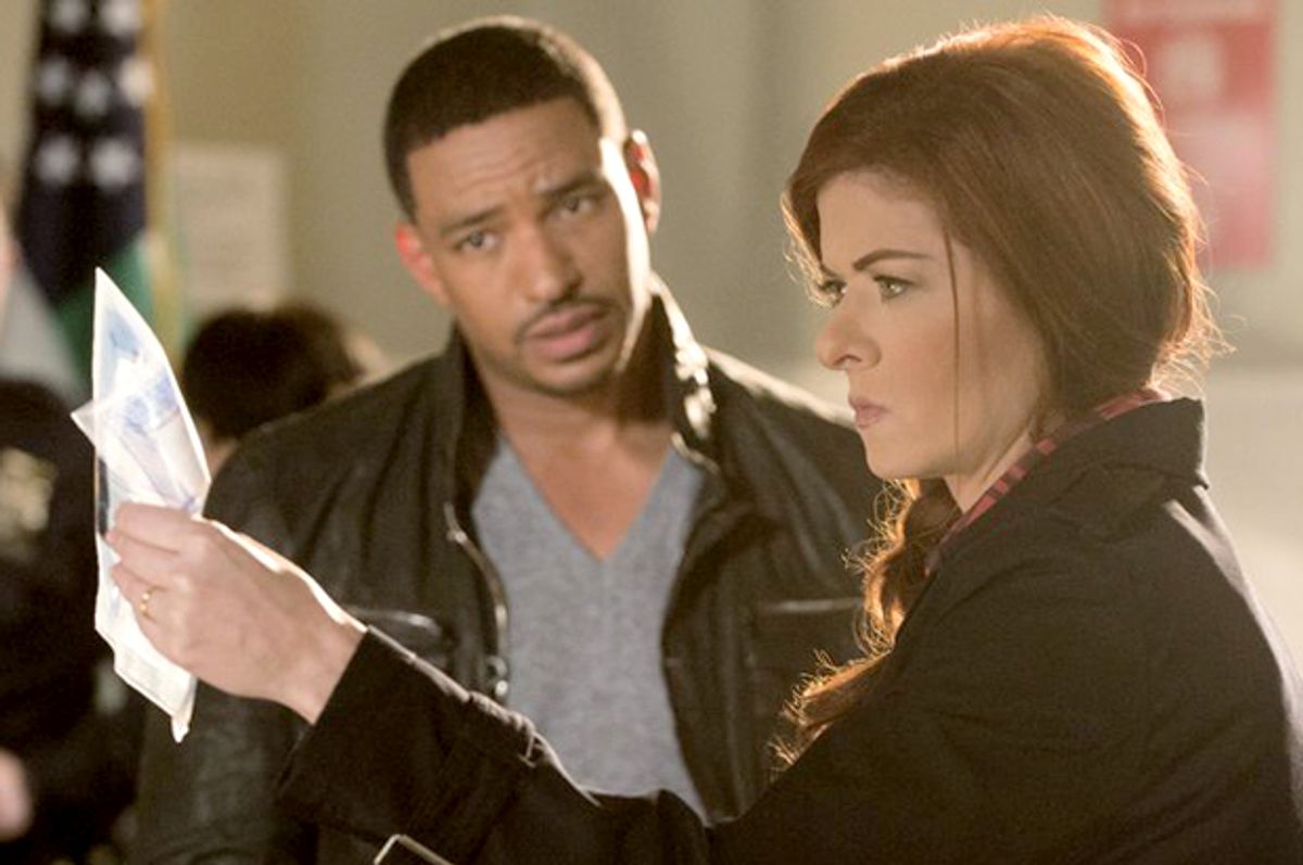 Laz Alonso and Debra Messing in "The Mysteries of Laura"        (NBC)