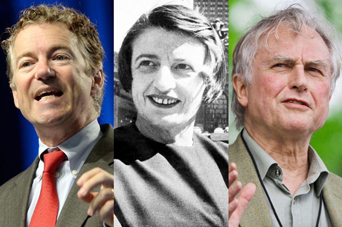 Rand Paul, Ayn Rand, Richard Dawkins                                         (AP/Timothy D. Easley/Reuters/Chris Keane)
