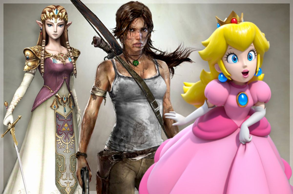 Princess Zelda, Lara Croft, Princess Peach      (Wikimedia/Square Enix Ltd./Nintendo)