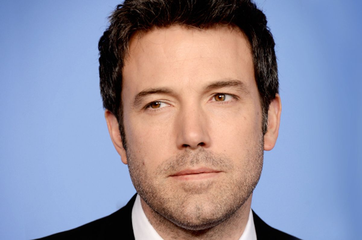 Ben Affleck poses in the press room at the 71st annual Golden Globe Awards at the Beverly Hilton Hotel on Sunday, Jan. 12, 2014, in Beverly Hills, Calif. (Photo by Jordan Strauss/Invision/AP)       (Jordan Strauss)