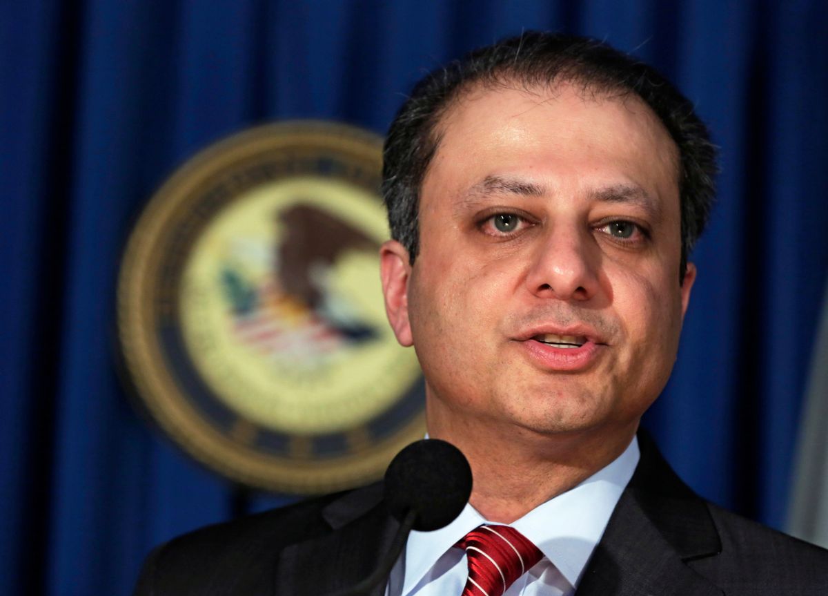 FILE- In this May 28, 2013 file photo, Preet Bharara, U.S. Attorney for the Southern District of New York, addresses a news conference, in New York. Bhararas profile has grown steadily in his five years as head of one of the nations most high-profile federal prosecutors offices. Some believe that he is on the short list to replace Eric Holder as Attorney General, who recently announced that he will step down when a successor is found. () (AP Photo/Richard Drew, File)