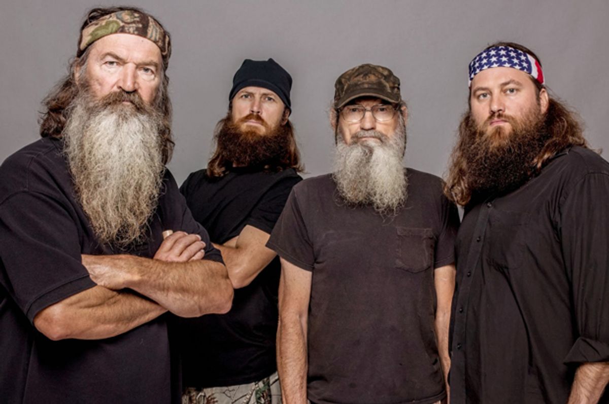 Phil Robertson, Jase Robertson, Si Robertson and Willie Robertson of "Duck Dynasty"       (AP/Zach Dilgard)