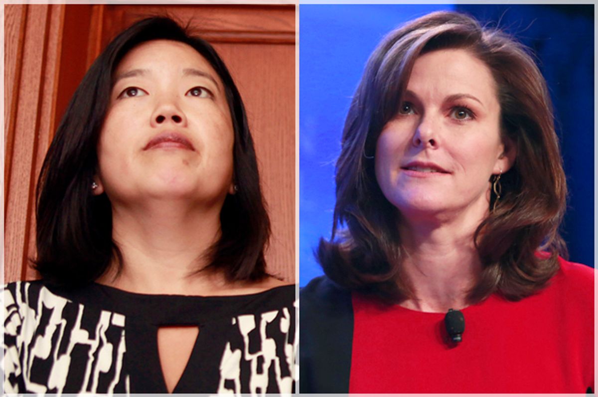 Michelle Rhee, Campbell Brown     (AP/Jacquelyn Martin/Reuters/Andrew Burton)