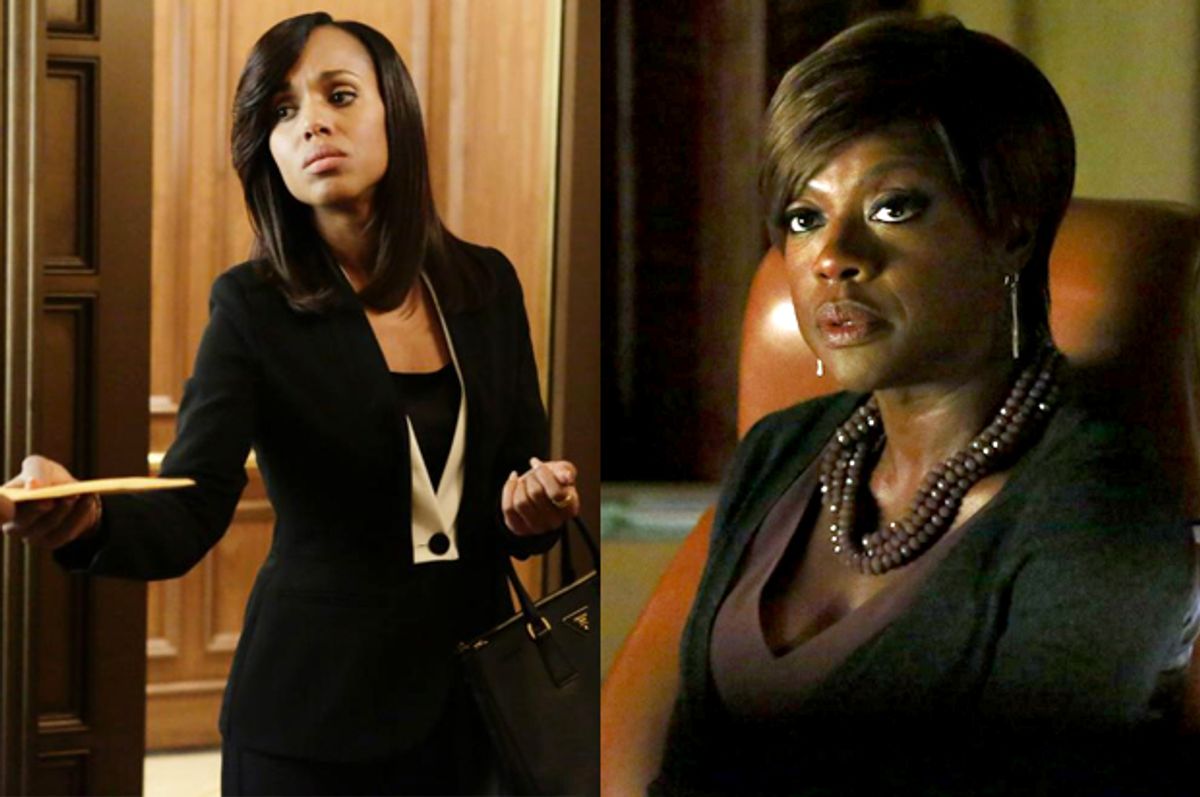 Kerry Washington in "Scandal"; Viola Davis in "How to Get Away with Murder"      (ABC)
