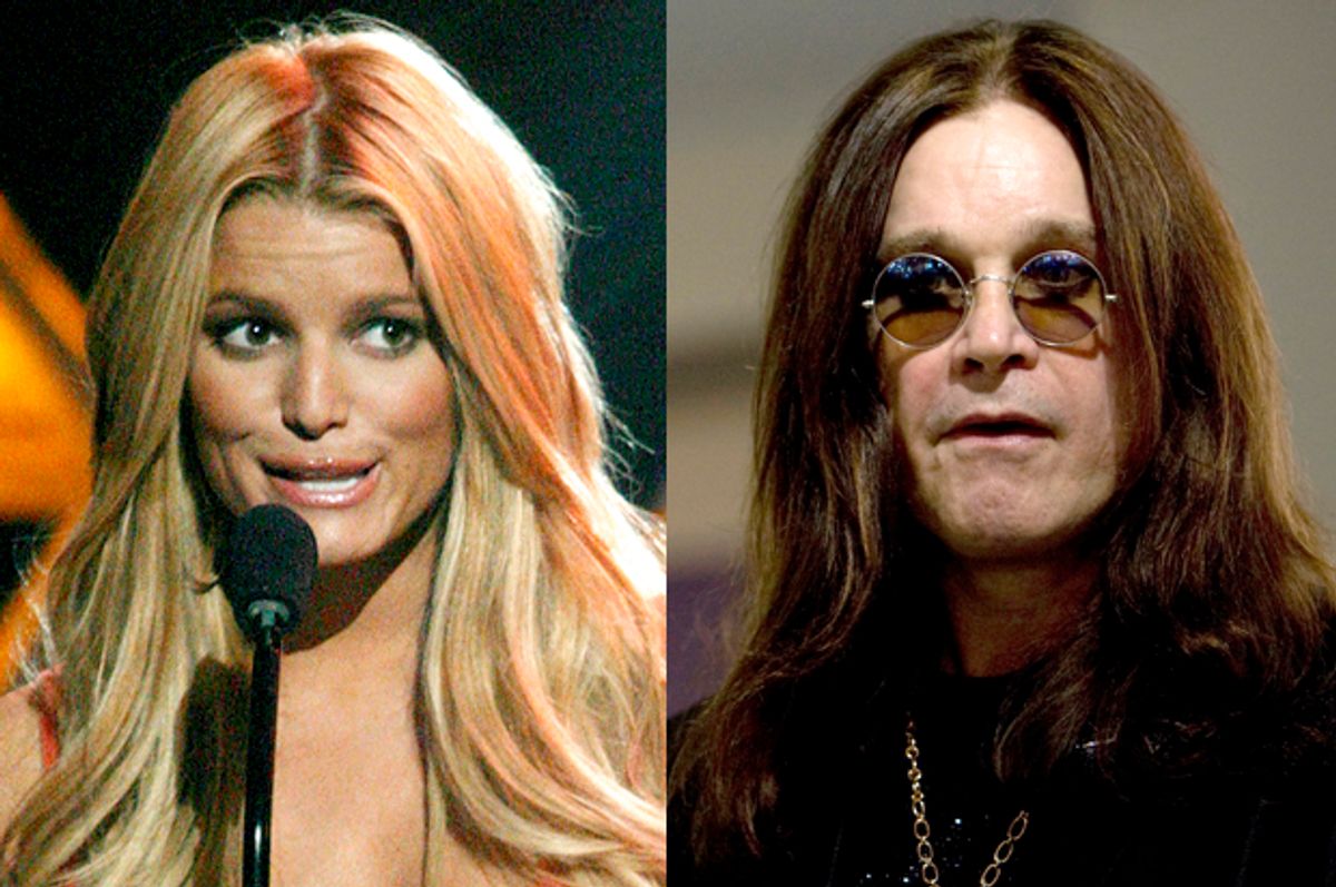 Jessica Simpson, Ozzy Osbourne        (Reuters/Fred Prouser/Andrew Winning)